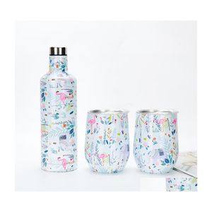 Garrafas de ￡gua 3 PCs Thermos Creative Gift Box Cups Copo Canecas de caf￩ 304 A￧o inoxid￡vel Esportes de vinhos VTKY2100 entrega DHDCQ