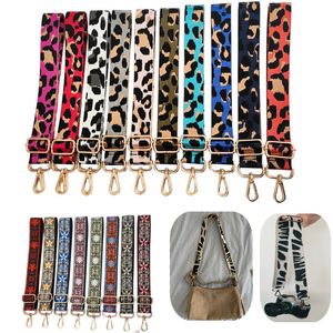 Väska bagageframställningsmaterial 75-135 cm bred 3,8 cm rem DIY Handväskor Kvinnor Leopard Print Crossbody Nylons tillbehör Justerbar axel 230201