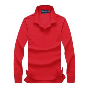 Nuovi uomini caldi di vendita Polo Camicia da uomo Piccolo cavallo Ricamo Solido a maniche lunghe Estate Casual Uomo Slim Polo taglia S-2XL Alta qualità