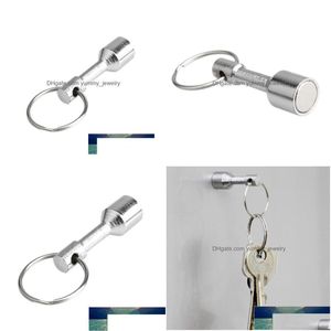 Keychains Lanyards 2 Pcs/Set Strong Magnet Key Holder Pocket Keychain Split Ring Keyrings Gift Lxh Drop Delivery Fashion Accessorie Dhims
