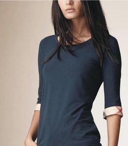 반 슬리브면 O- 넥 티셔츠 패션 브랜드 고품질 격자 무늬 숙녀 티셔츠 검은 흰색 핑크 s-xxl
