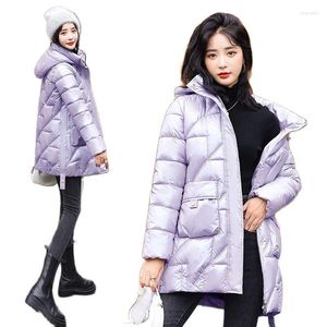 Damskie okopy płaszcze modne mody ddown kurtka Down-Down Kobieta zima 2023 z kapturem parkas koreańska wersja luźna temperament przypadkowy wyściełany