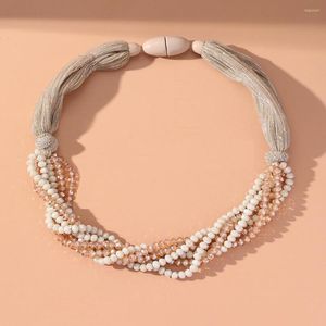 Choker Handmade Beads Crystal Multilayer Necklace Statement Women Fashion Jewelry Chain Collar Bohemian Necklaces African Bibs