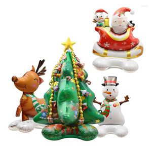 Party Decoration Christmas Foil Balloons Stand by Air Santa Claus Snowman Globos Xmas Tree Balloon Decorations For Home 2023 Year