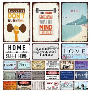 Retro Man Cave Warning Metal Painting Sign Vintage Sweet Home Family Wall Stickers Tin Poster Metal Posters Tiki Bar Kitchen Decor 20cmx30cm Woo