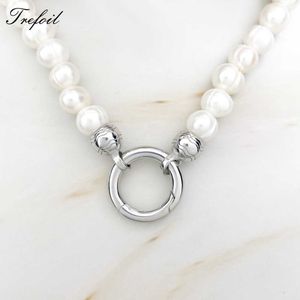 Pendant Necklaces Beads Long Necklace Freshwater Pearl Pendant Carrier 925 Sterling Silver Jewelry Romantic Gift For Lady Women Girls Collares G230202