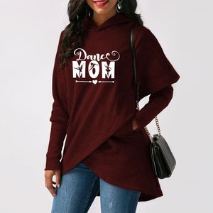 Women's Hoodies Cartoon Dance Mom Print Women Kawaii Graphic Femmes Spring Autumn Winter Lover Gift Artist Cotton Sweatshirt