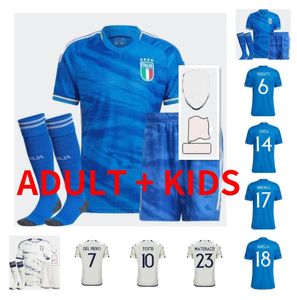 2023 2024 Chiesa Bonucci voetbalshirts Italys Italia Barella Gnonto Jorginho Insigne Verratti Pinamonti 23 24 Immobile Chiellini voetbal shirts volwassen kinderen kit