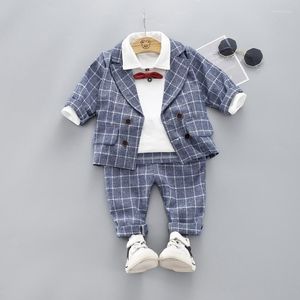 Set di abbigliamento per bambini in costume da ragazzo per ragazzi 3 pezzi matrimoni autunno per bambini blazer abiti formali per bambini set da 12 m- 4y