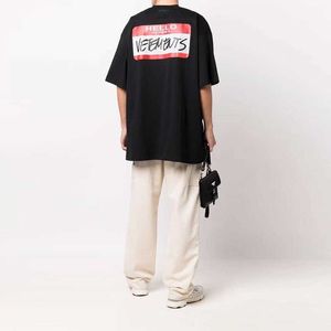 Magliette maschili vtm di alta qualità ciao mi chiamo vetements fashion t-shirt uomini 1 1 oversize vetements t-shirt women vtm a maniche corte g230202