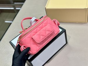 2022Ss bag Long portable box Style Valentine Day Bags Classic Top Handle Totes Quilted Genuine Leather Famous Luxury Designer Clutch Mini Cosmetic Case