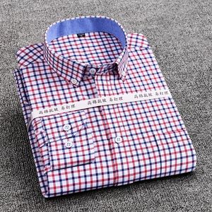 Męskie koszule swobodne wysokiej jakości bawełniane w paski Oxford Single Patch Single Plaste Pocket Long Rleeve RegularFFit Wygodna koszula ButtonCollar 230202