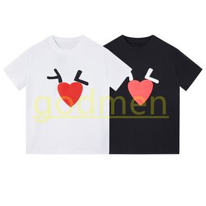 Designer Mens T Shirt Fashion Heart Print Short Sleeve For Men Womens Casual Loose Streetwear Clothing Asian Size S-XXL