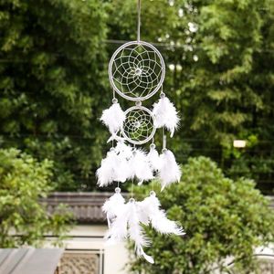 Decorative Figurines Dream Catcher Handmade White Circular Net Wall Hanging Ornament Decorations For Kids Girls Home Bedroom Car