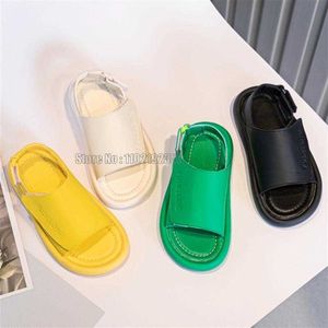 New Children Beach Summer Solid Pu Sandals Toddler Girls Boys High Quality Breathable Non Slip Kids Fashion Shoes 0202