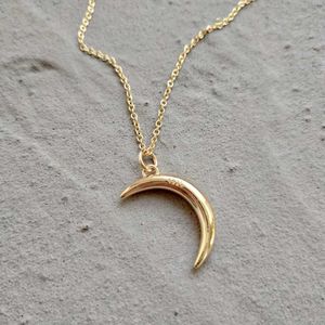 Pendant Necklaces 925 Sterling Silver Jewelry Gold Moon Pendant Necklace Crescent Choker Necklace For Women Birthday Festival Jewelry Gift G230202