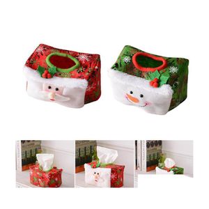 Tissue Boxes Napkins Christmas Box Er Cute Case Paper Towel Holder For Office Kitchen Living Room Tsh Shop Drop Delivery Home Gard Dhpts