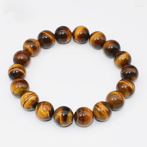 Strand Natural amarelo Tigre Bracelet Men and Women Eyes Double Stone Wood 8/10/22mm Bracelets Single Circle Bea