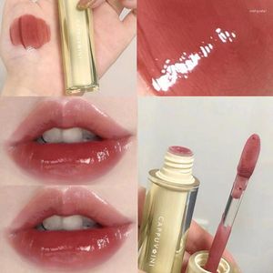 Lip Gloss Ice Tea Mirror Glaze Water Glass Jelly Triangle Transparent Tube Easy To Color Long Lasting Sexy Makeup