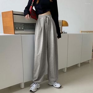 Kvinnor Pants Women's Parachute Fashion Drawstring Sweatpants with Velvet Street Female Hip Hop Wide Leg för vårvinter