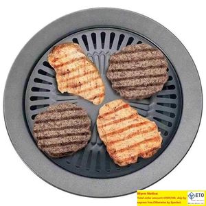 Korean Style Nonstick Smokeless Indoor Barbecue Pan Grill Stovetop Plate