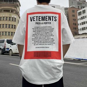 Herren-T-Shirts Gute Qualität VETEMENTS Mode-T-Shirt Männer 1 1 Vetements Übergroße Hemden Rückenkragen Ton in Ton gestickter Buchstabe Frauen T-Shirts G230202