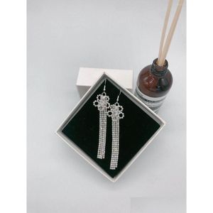 Dangle Avize Küpe Moda Rhinestone Hollow Yuvarlak Tassel Hook Gelin Düğün Aksesuarları Drop Teslimat Takı DH6Q1