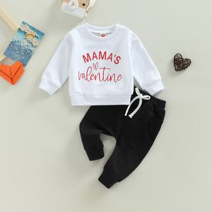 Clothing Sets 1031 Lioraitiin 03Years Toddler Baby Boy Girl 2Pcs Spring Autumn Set Valentine's Day Long Sleeve Top Solid Pants 230202