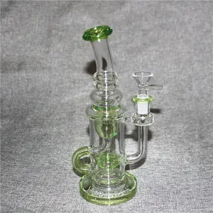 8 Inch Double Tree Perc Glass Bongs Arms Mini Dab Rigs Waterpipe Small Dab Rigs with glass bowl