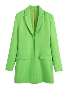 Casual Dresses 2023 Green Blazer Dress Woman Long Sleeve Mini Spring Summer Lapel Collar Streatwear Short