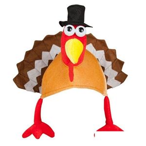 Party Favor Thanksgiving Day Hat Cartoon Character Turkey Modeling Veet Cap Carnival Festival Dancing Turkeys Hats 17Mt L1 Drop Deli Dhnzi