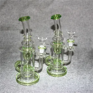 Mini Trójkąt szklany bong rurki wodne z 14 mm samią małą grubą zlewkę Pyrex Podróż Bong Rig Dab do palenia