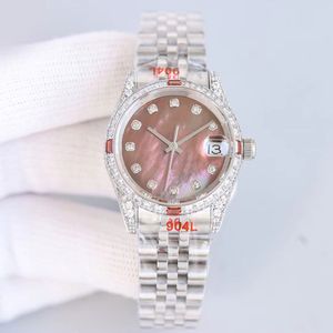 Orologi da donna con diamanti Orologio da polso meccanico automatico da 36 mm Orologio da donna con cinturino in acciaio impermeabile con calendario Orologio da donna di design di alta qualità