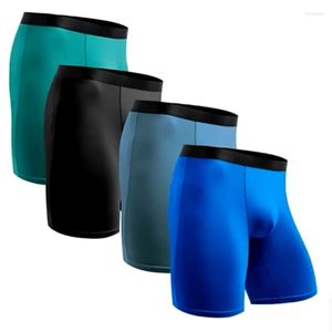 Underpants Long Men Boxer In biancheria intima di grandi dimensioni Shorts Ice Silk Leg Boxer Brand Sports Mutandine