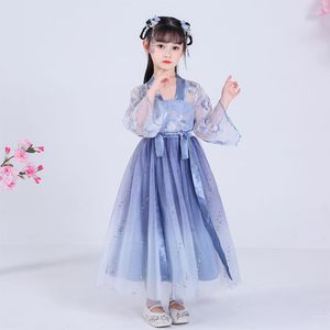 Stage Wear Traditional Dance Costume Girls Hanfu Folk Chinese Dress Kids Festival Outfit Performance Clothing Oriental Rave Clothes DC4970
