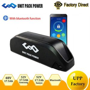 Bluetooth Ebike Battery 52V 48V 17.5Ah Electric Bike Polly Battery G35 Samsung Sanyo Cell för motor 1500W 1000W 750W 500W 350W