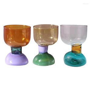 Vinglasögon Hög Borosilikat Glass Cups Champagne Cocktail Juice Liquor Tumbler Mug Creative Twisted Colorful Beer Cup