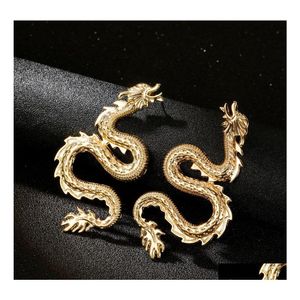 Stud Fashion Jewelry Dragon Earrings Scptural Totem Drop Delivery Dhnbv