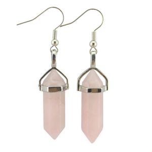 Charme Natuursteen Charms Druppel Oorbellen Reiki Healing Zeshoekige Dangle Amethist Lapis Fluoriet Roze Kristallen Oorbel Dames P Dhgarden Dhlum