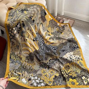 Scarves 2023 Fashion Neck Scarf For Women Shawl Silk Satin Hair Scarfs Female Square Bandana Kerchief Ladies Handkerchief