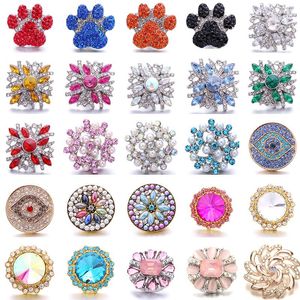Bracelets de charme xh9500 cão de flor de cão -olho de cristal de cães preciosos birthstone 20mm Metal Snap Button Jewelry Bracelet Diy