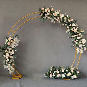 Party Decoration Wedding Props Outdoor Arch Iron Double Arches Geometric Shelf Artificial Flower Stand Stage Backdrop Decor ArchesParty
