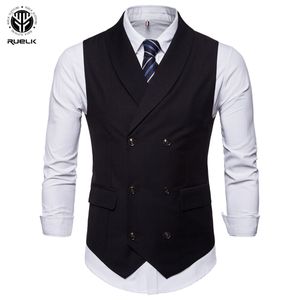 Coletes masculinos Ruelk primavera e outono colete fino masculino sem mangas negócios cor sólida jaqueta terno colete casual moda masculina tamanho grande m-4xl 230202