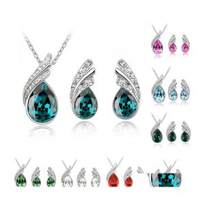 Ohrringe Halskette Brautjungfer Schmuck Sets Indische Hochzeit Frauen Party Setverschiedene Tropfenförmige 16 D3 Drop Lieferung Dho2V