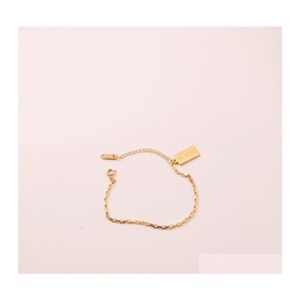 Charm-Armbänder US-Import14K vergoldetes Armband Love Tag Simple Antiallergy Womens Temperament Hundred 3671 Q2 Drop Delivery Jewel Dhjt5