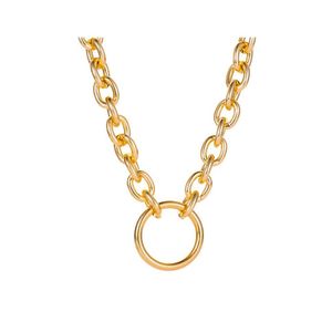 Pendant Necklaces Statement Necklace Punk Big Chain Metal Elegant Simple Geometric Circle For Women Jewelry Drop Delivery Pendants Dhxr5