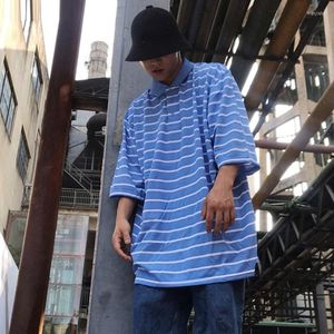 Polo da uomo High Streetwear Polo a righe da uomo Manica corta T-shirt di grandi dimensioni 8XL 9XL 10XL Top larghi oversize Hip Hop Colletto rovesciato