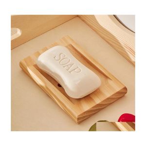 Soap Dishes Creative Woodensoap Tray Household Practical Wooden Box Handmade Soaps Rack Drop Delivery Home Garden Bath Bathroom Acces Dhk2T
