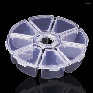 Smyckespåsar 2st 6/8grider Rund plastförvaringslåda pärlor örhängen container klart transparent fodral liten storlek diy smycken