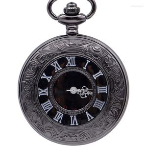 Orologi da tasca Top Brand Numeri romani Argento Mens Fob Collana con catena Ciondolo Regali unisex Quarzo cavo per uomo Donna CF1018